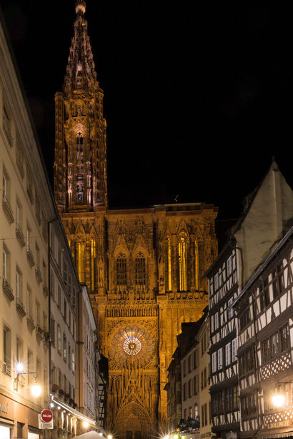 Cathédrale de Strasbourg, la nuit. Photo G. Coutelier 