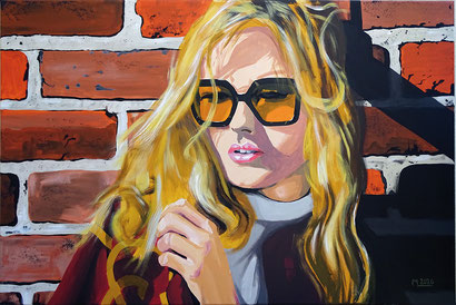 Gucci Sonnenbrille, Blondine, Sonnenbrille, Sunglases, Blond, Acryl Art, painting, briggs, wall