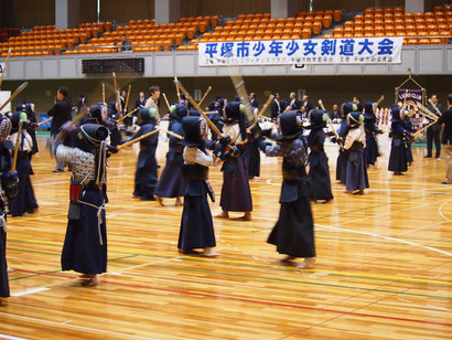 大会前の練習風景