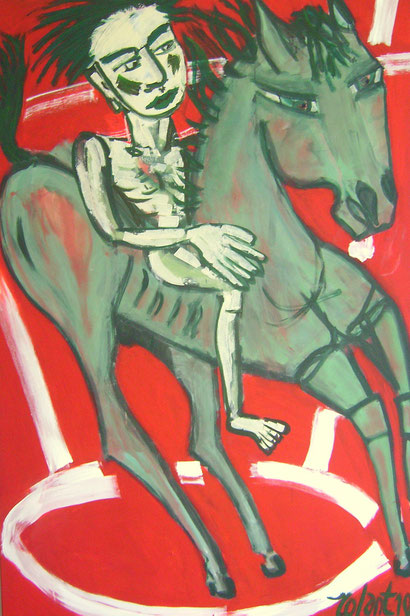  HORSERIDER 2010   acrylic canvas  180 x 120 cm
