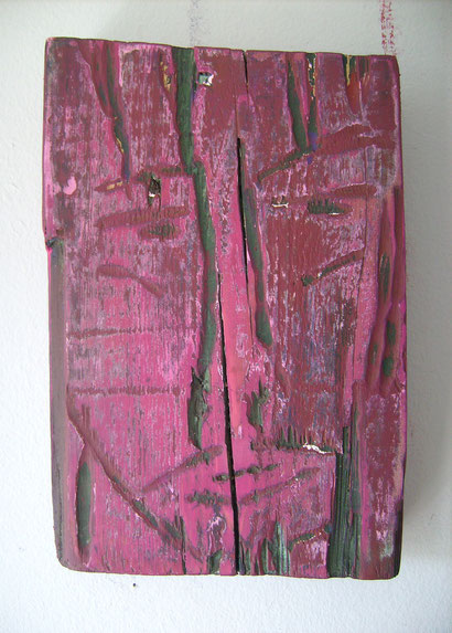  FACE  2010  painted woodcut  24 x 35 cm