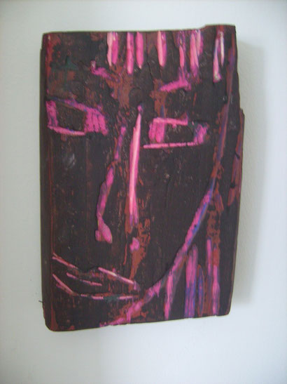  FACE  2010  painted woodcut 37 cm