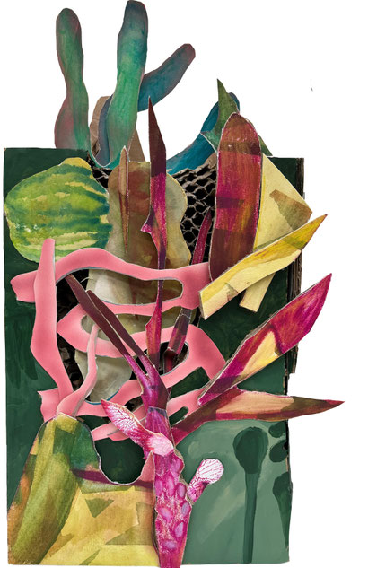 o.T., 2025, Mixed Media auf Pappe
