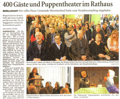Ostfriesen-Zeitung v. 29.01.2018. Foto: Karin Lüppen (mit freundlicher Genehmigung)