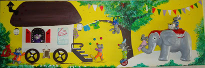 Toile 30x90 cm - Le cirque