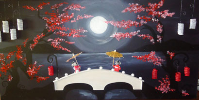 Toile 50x100 cm - décor japonnais