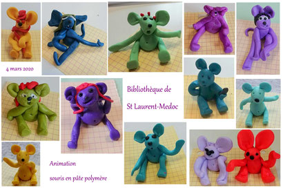 Atelier "souris pâte polymère", bibliothèque St Laurent-Medoc (04.03.20)