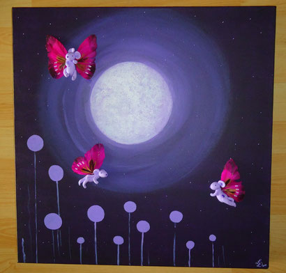 Toile 50 x 50 - Les papillons de nuit