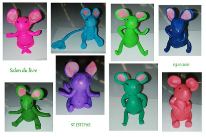 Animation "souris en Fimo" - Salon du livre St Estèphe (octobre 2021)