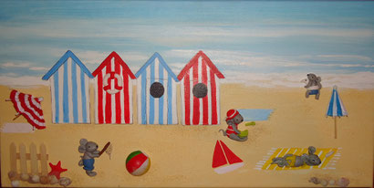 Toile 30x50 cm - Une journée à la plage