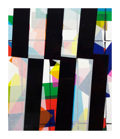 Travail de collage d’adhésif de l'artiste bordelais Laurent Valera