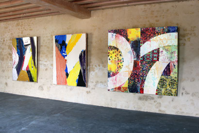 Les grands formats des artistes Riffis Valera occupent parfaitement les espaces du Château Livran