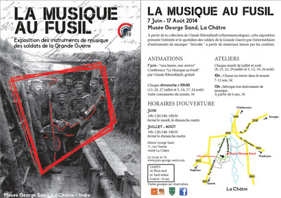 Visuel de la prochaine exposition "La musique au fusil", à La Châtre (Indre)