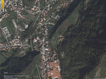 Immagine aerea della zona nord di Vittorio - Porta Cadore e borgo La Sega