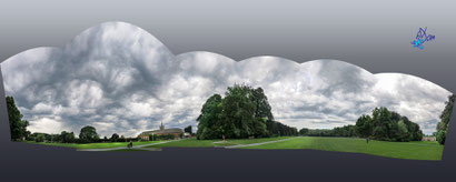 Le grand parc d'Enghien sous un ciel d'orage