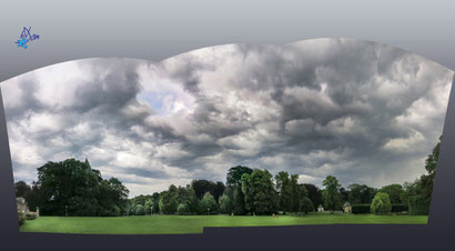 Le grand parc d'Enghien sous un ciel d'orage