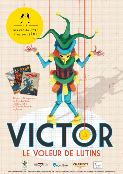 Affiche du spectacle Victor le voleur de lutins des Marionnettes d'Angoulême