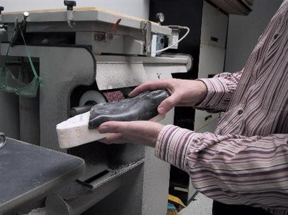 a custom orthotic after vacuum pressing to a cast