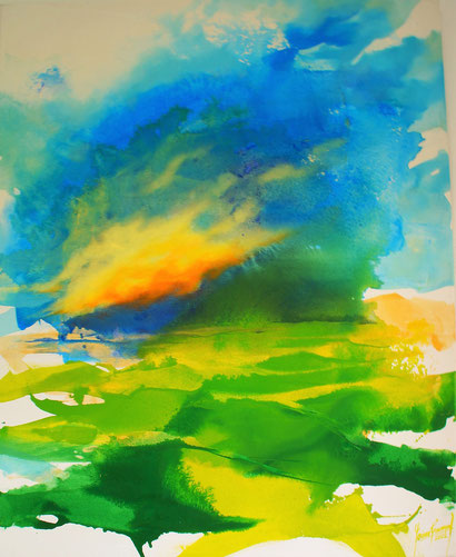 "The green Meadow" Acrylic  on Canvas 80x100cm