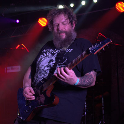Henrik "HEAVY" Zeltner on stage with MYRA