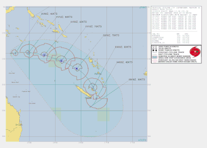 Track map of Tropical Cyclone Lucas. From JTWC