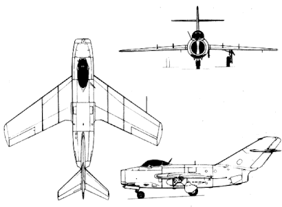 Disegno di un MiG-15.