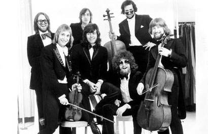 Ten years later: The Electric Light Orchestra (Jeff is at the front wearing glasses)