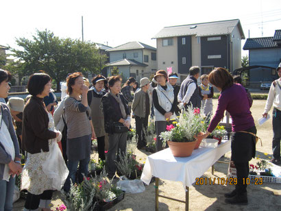 寄せ植え講習会の様子