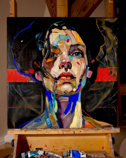 oil on canvas depicts a woman metaphor for insomnia - author Anna Bocek