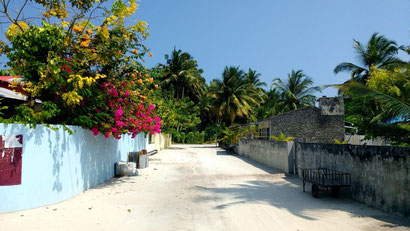 Photogenic empty streets dot Dharavandhoo island in the Maldives. Dante Harker