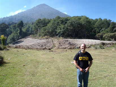 That's me looking rough and the volcano behind I was hoping to climb