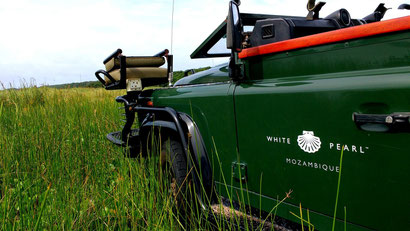 Our private safari jeep at White Pearl Resorts, Mozambique. Dante Harker