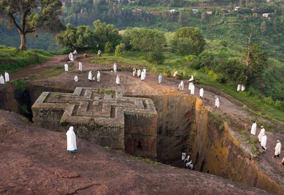 The rock hewn churches at Lalibela, Ethiopia. Dante Harker