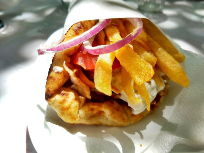 Souvlaki or 'gyros' at Aischylou, Athens