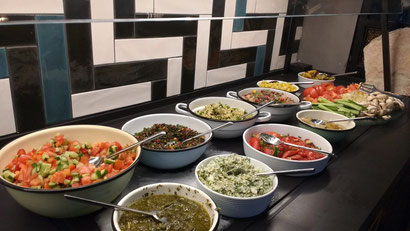 Just one section of the amazing Israeli breakfast at the Prima City Hotel, Tel Aviv, Israel.