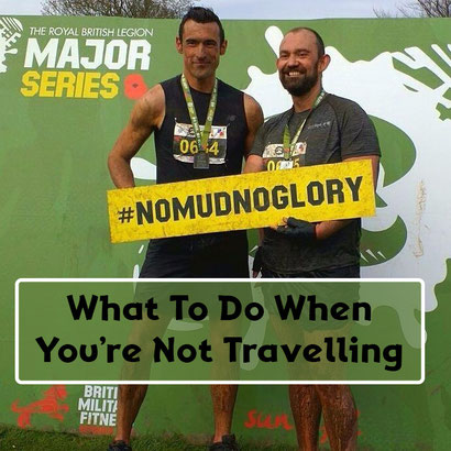Dante and Alex after finishing a muddy run
