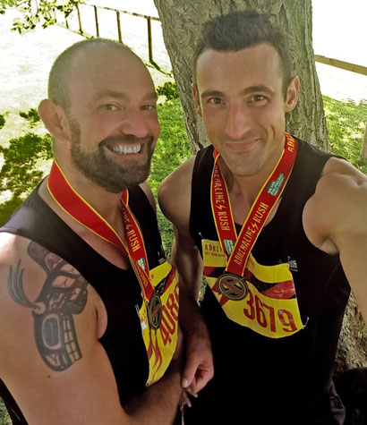 This is us both after a race in the Summer - Dante Harker and Alex Harker