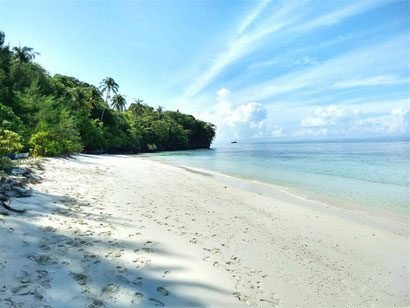 Beach on Pulau Mansuar, Raja Ampat Indonesia