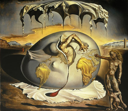 The Geopolitical Child Watching the Birth of a New Man was painted by Salvador Dali in 1943 and exhibited at the Mark Nodeler Gallery in New York the same year. This piece by Dali, thematically and stylistically very close to the "Poetry of America" ​​wri