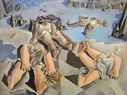 Фигуры, лежащие на песке - Сальвадор Дали (1926)