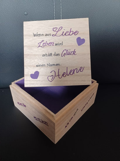 Erinnerungsbox handgeschrieben baby