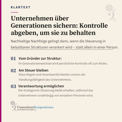 Das Unternehmen für Generationen erhalten
