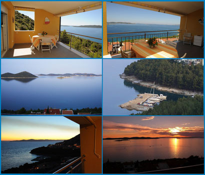DeLuxe PENTHAUS PANORAMA***** - APARTMENT: überdachte Terrasse mit Panoramablick und Sonnenuntergang