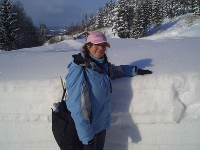 Schnee auf dem Weg nach Vikersund