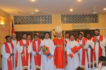 Messe de rentrée du Grand Séminaire de Phnom Penh, avec l'admission de 2 séminaristes.