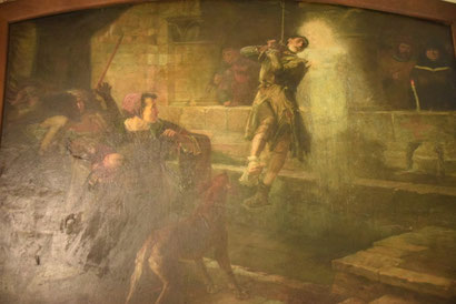 Miracle représenté sur un tableau de la sacristie de la basilique