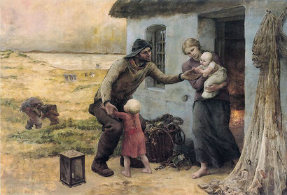 Le Foyer, 1893, image d'une famille paysanne à la fin du XIXème siècle.