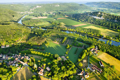 Vue aérienne de la Dordogne
