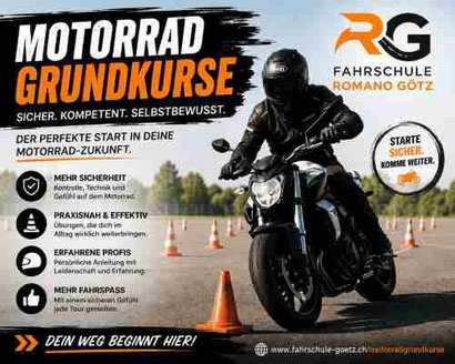 Motorradgrundkurse bei der Fahrschule Romano Götz in Chur