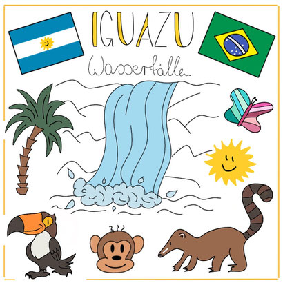 Mein Sketchnotes Reise ABC - I wie Iguazu